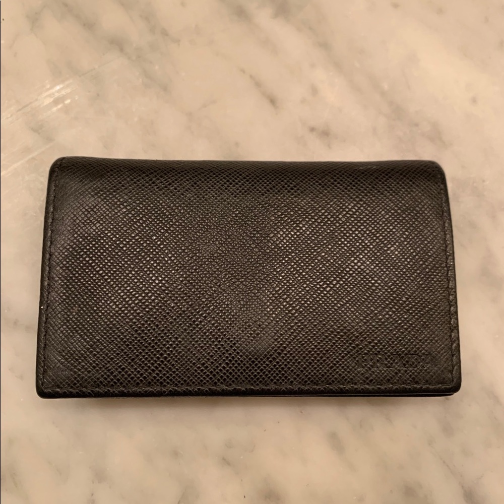 Prada leather card holder